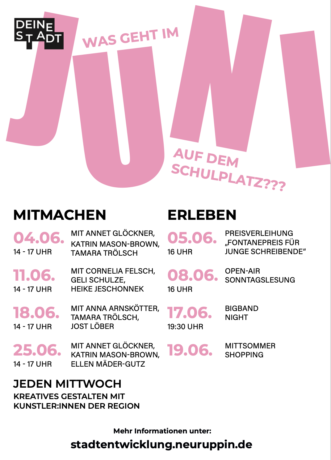 Kunstaktionen Schulplatz