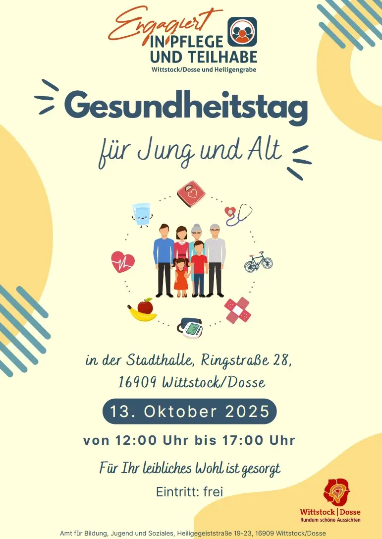 Gesundheitstag Wittstock Dosse 2025 Flyer Bild