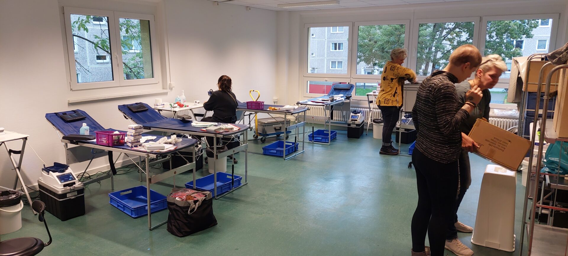Der Strittmatter Raum im Stadtteilzentrum Krümelkiste wird 14 täglich zum mobilen Blutspendezentrum