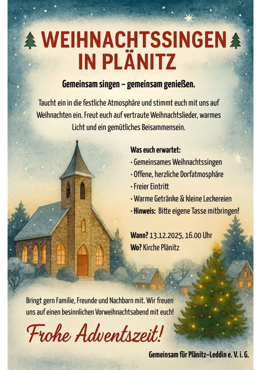 amt neustadt dosse weihnachtssingen in plaenitz